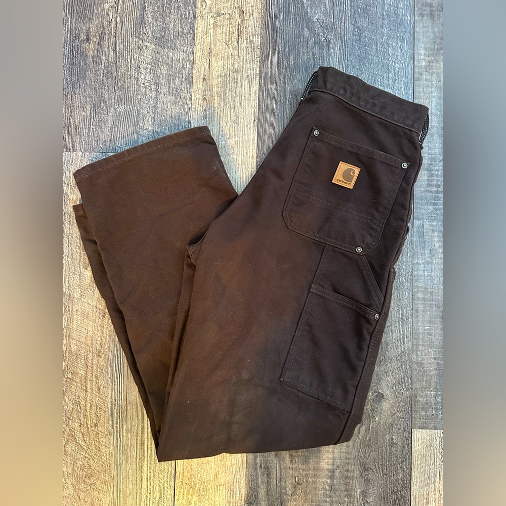 Dark Brown Double Front Canvas Carhartt Pants 30/30